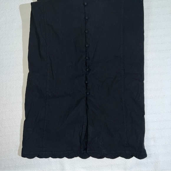 Anthropologie Womens Midi Dress Size 6 Black Preppy Party Celebration Front Slit - Picture 7 of 14